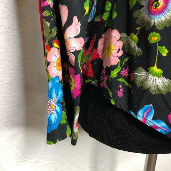 Anthropologie 11 1 Tylho black multicolor floral button down top size Small - Picture 4 of 15
